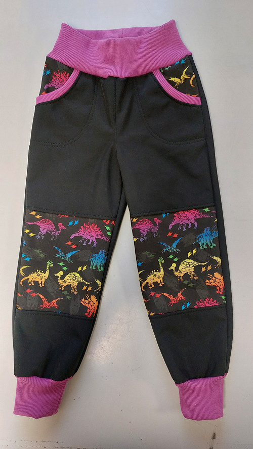 Kalhoty softshell, Dino duha a černá v.92 — foto 1