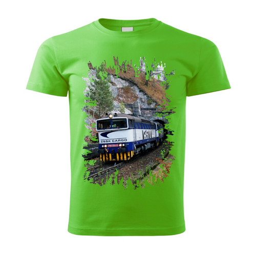 Tričko s lokomotivou 756 004-8 zelené