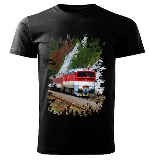 Tričko s lokomotivou 757 004-7 černé