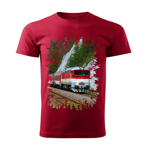 Tričko s lokomotivou 757 004-7 červené