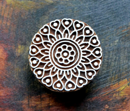 Dřevěné razítko - mandala srdcový okraj — foto 1