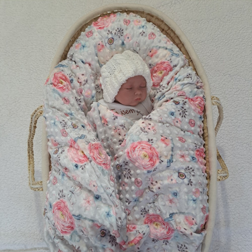 Péřová zavinovačka minky Květy a ptáčci