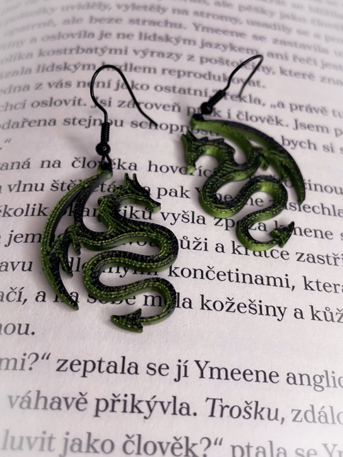 Náušnice Dračí zelené — foto 1