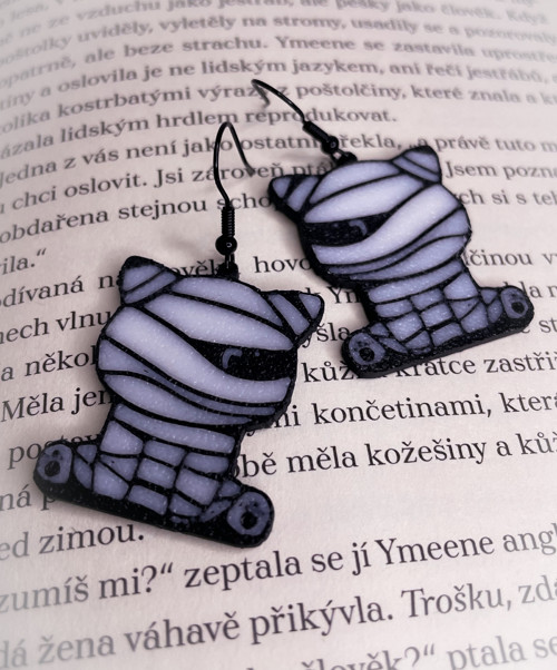Náušnice kočičí mumie — foto 1