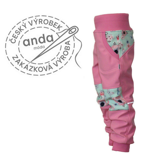 Softshellové kalhoty s fleecem 86 až 164 vel.