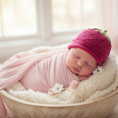 Merino čepice newborn | Malina