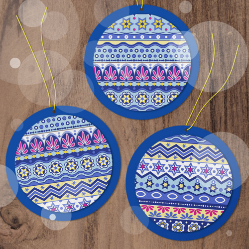 Vánoční ozdoba kolečko ornament - hvězdy