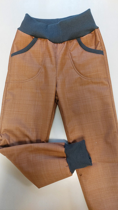 Kalhoty dětské, softshell s beránkem v.86
