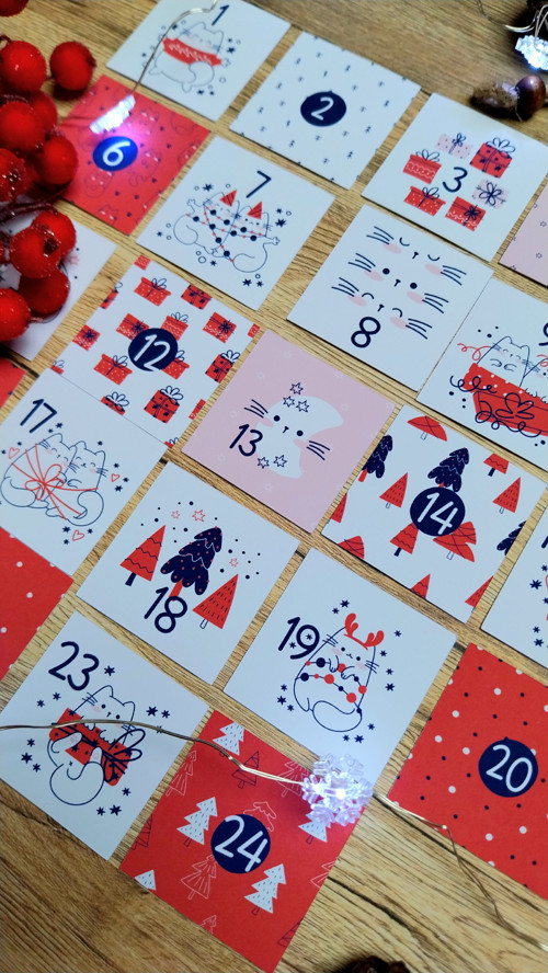 Samolepky - Adventní kalendář - kočky
