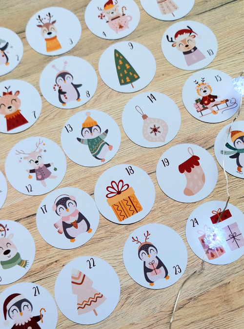 Samolepky - Adventní kalendář - tučňáci