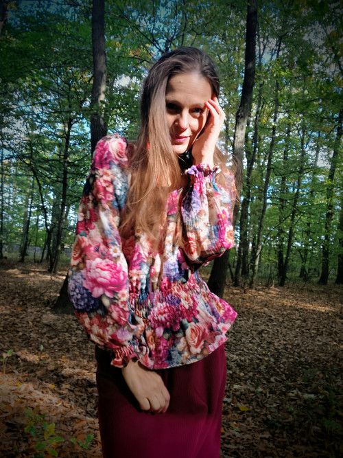 Halenka Mušelínová Old Fashioned Květy