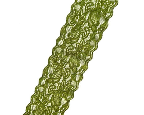 Elastická krajka šíře 80 mm (1m) - khaki
