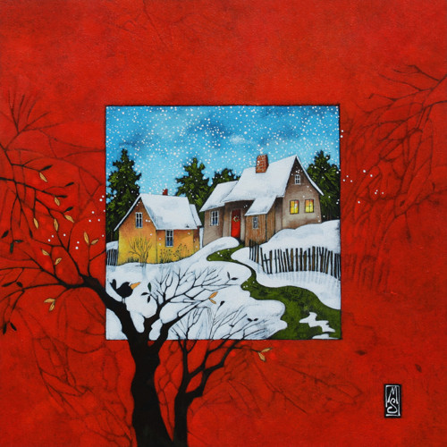 V červeném kabátku ... 40x40cm