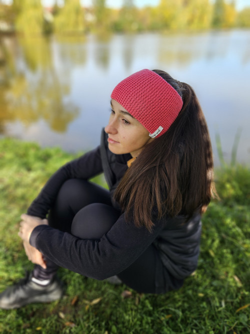 Super high čelenka - merino růžová