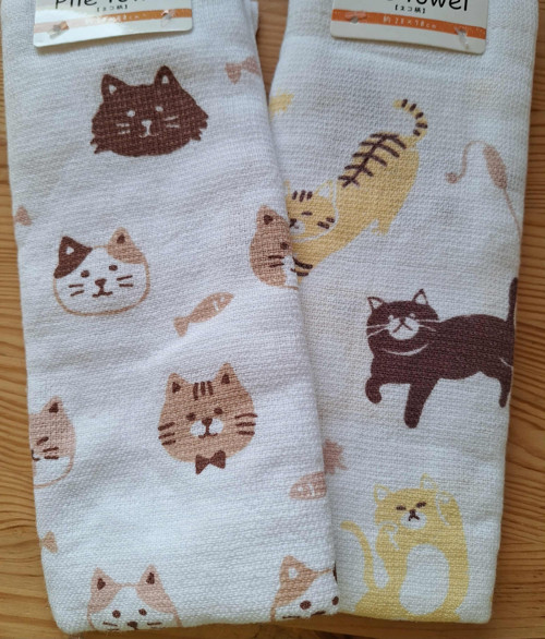 BIO jemné Tenugui z Japonska kočky!