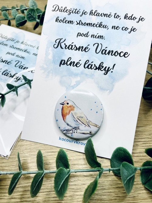 Vánoční přání s plackou - červenka