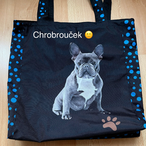Nákupní taška - šedý buldoček