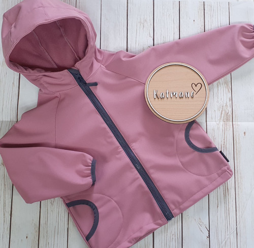 Softshellová zimní bunda dětská starorůžová