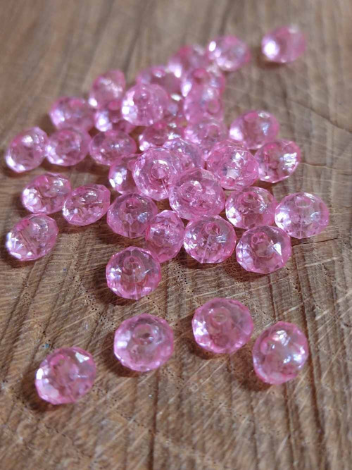 Plastové korálky ploškované slavík 4x6 mm růžová