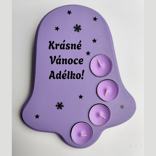 Personalizovaný vánoční svícen zvon s textem