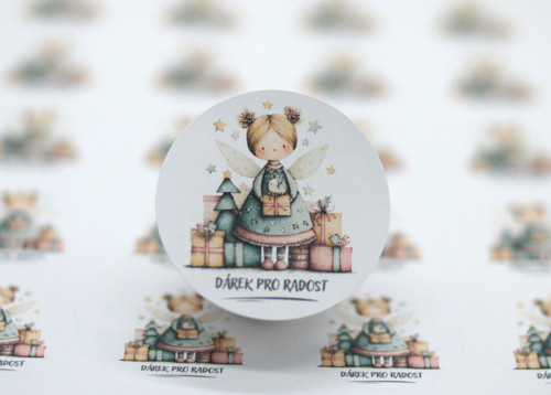 Dárek pro radost samolepky 3 cm 54 ks