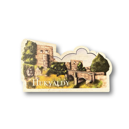 Hrad Hukvaldy | dřevěná turistická magnetka