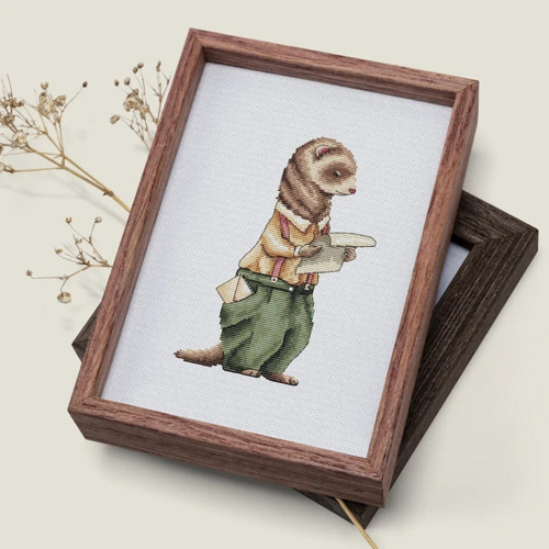 Vyšívací sada – Ferret Postman kompletní set