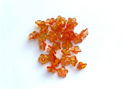 Plastové zvonečky 12 mm (40ks) - oranžová