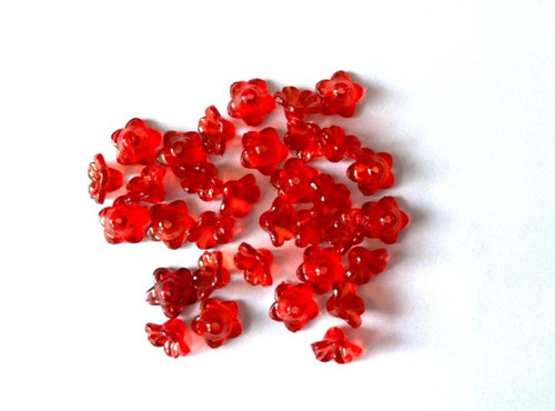 Plastové zvonečky 12 mm (40ks) - červená