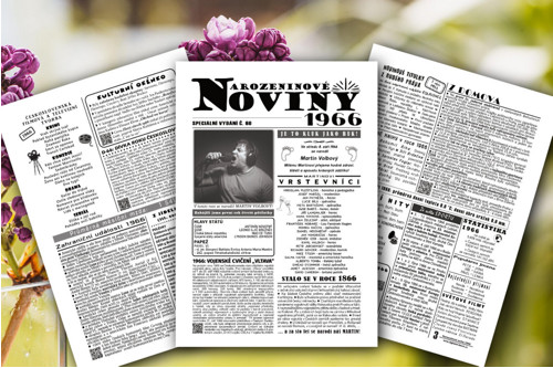 60 let: 3stránkové "Narozeninové NOVINY" 1966, PDF