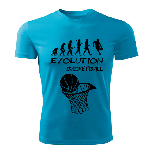 BASKETBALL tričko Evolution tyrkysové