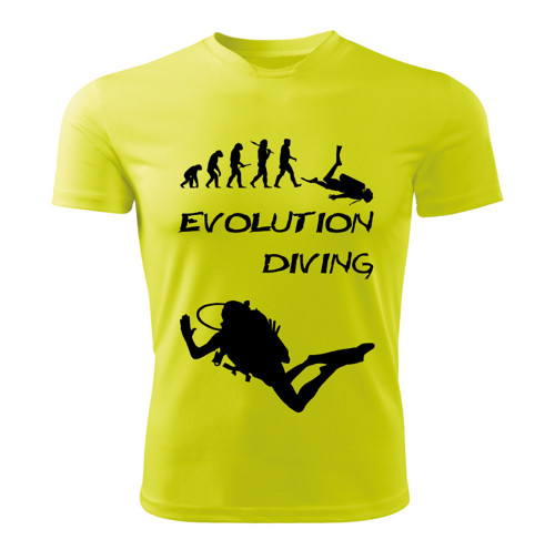 DIVING tričko Evolution potápění limetkové