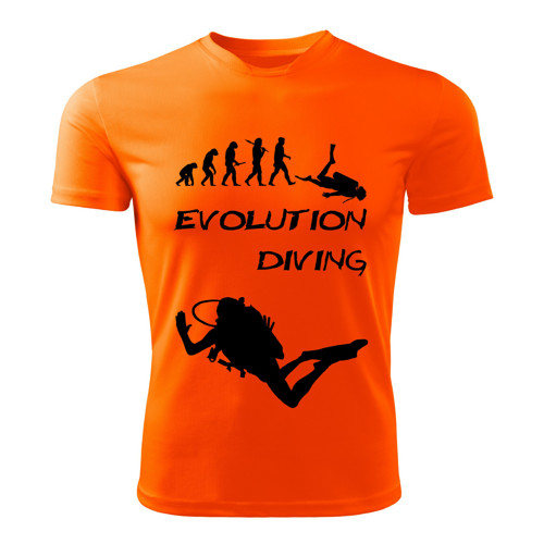 DIVING tričko Evolution potápění oranžové