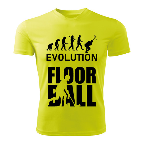 FLOORBALL tričko Evolution limetkové