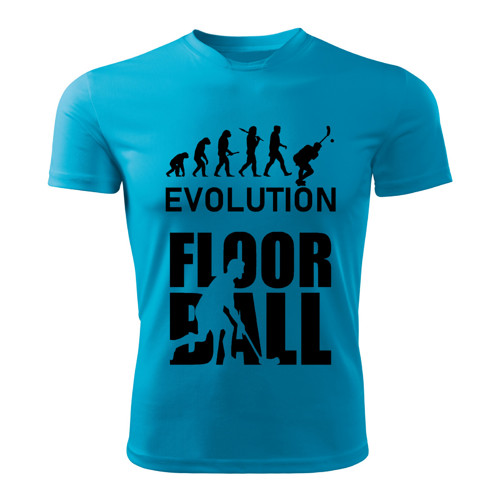 FLOORBALL tričko Evolution tyrkysové
