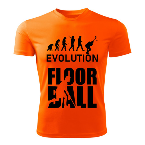 FLOORBALL tričko Evolution oranžové