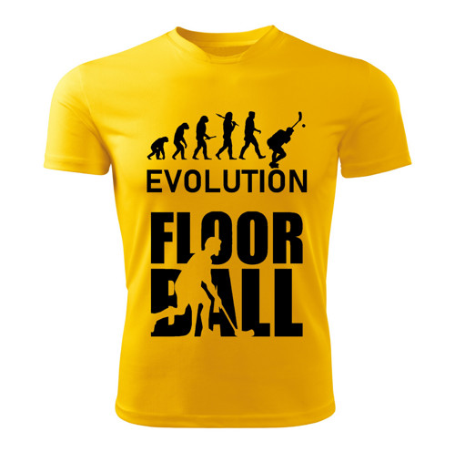 FLOORBALL tričko Evolution žluté