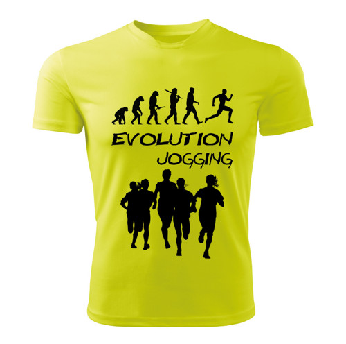 BĚH tričko Evolution JOGGING limetkové