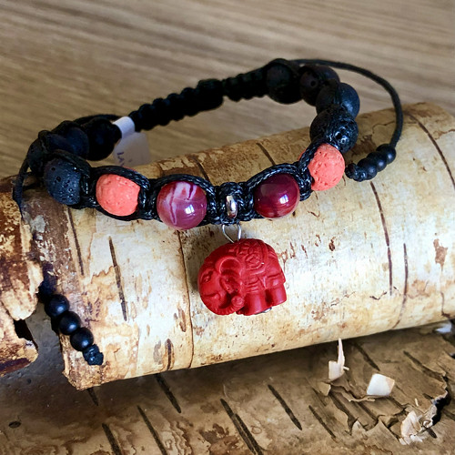 Shamballa Náramek Láva+Achát+Slon