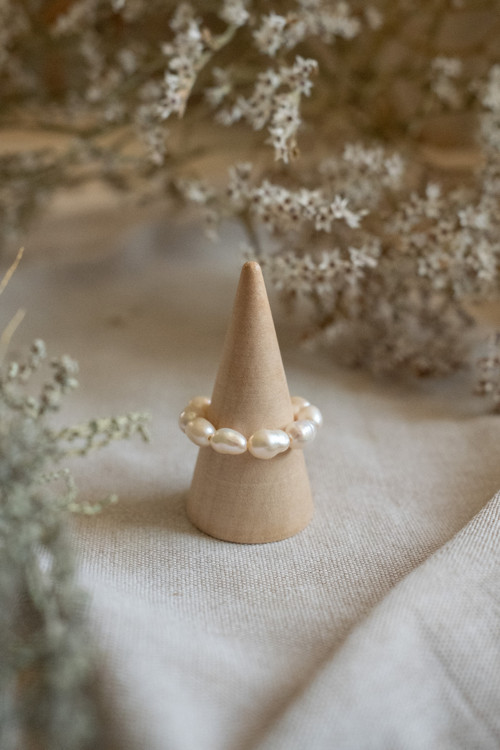 Prsten z větších perel - 7 mm