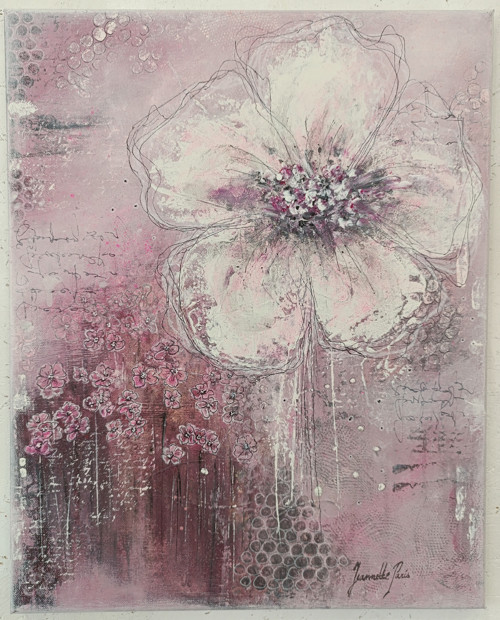 358. Jarní vítání v růžové mlze, 50x40 cm