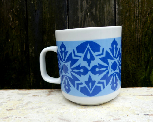 Modrý kaleidoskop...porcelánový hrnek