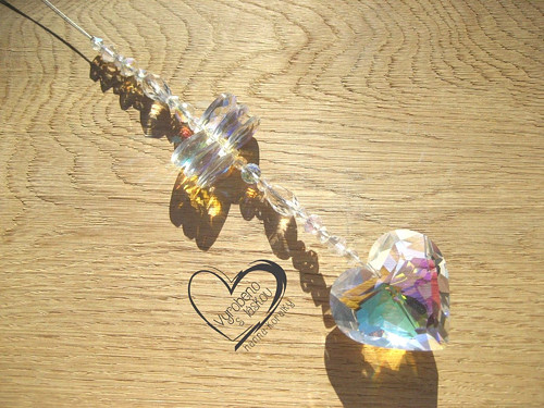 Závěsný krystal - srdce 5cm - Feng Shui