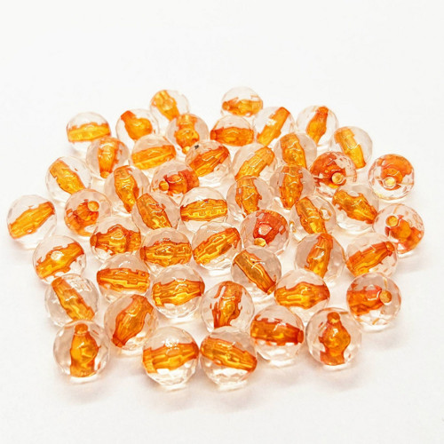 Korálek ploškovaný, 8mm, oranžová, 20ks