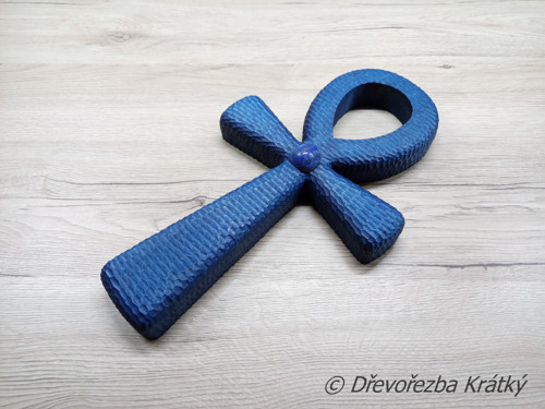 Nilský kříž 30 cm s broušeným Lapis Lazuli