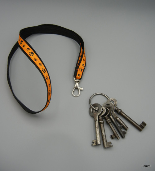 Klíčenka na krk 1,5cm oranžová