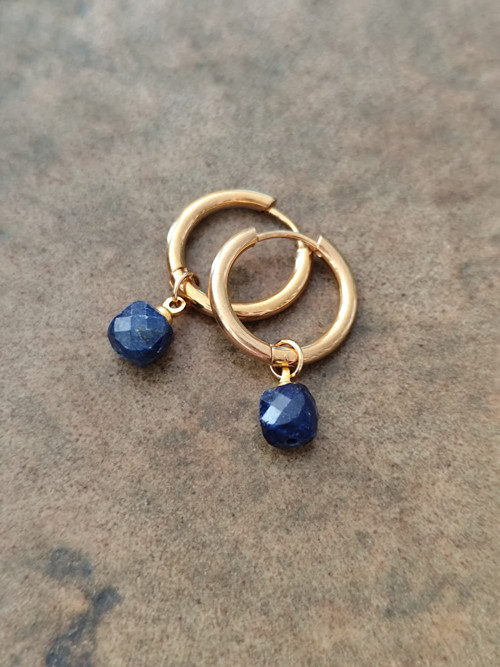 Kruhové a lapis lazuli - náušnice