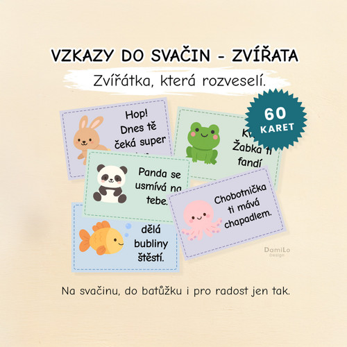 Svačinové vzkazy – Zvířátka pro radost