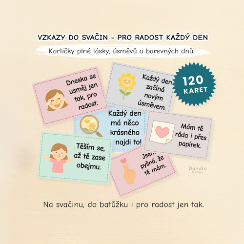 Svačinové vzkazy – Velká sada kartiček pro radost