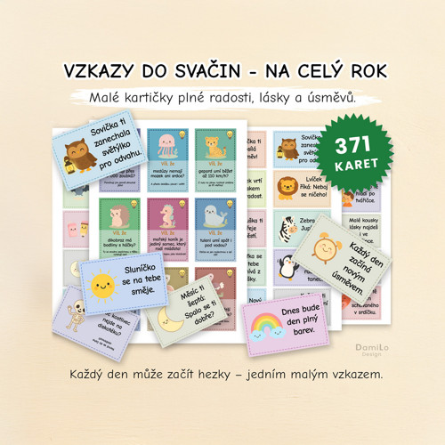 Svačinové vzkazy – Velká sada kartiček pro radost